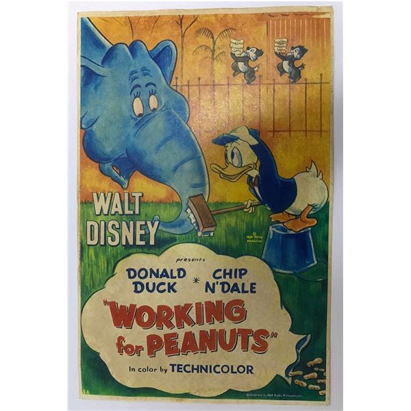 Disney 1953 "Working for Peanuts" Lobby Poster
