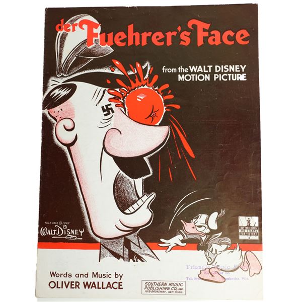 Disney 1943 "Der Fuehrer's Face" Sheet Music