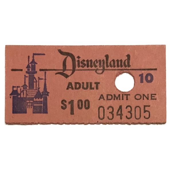 Disneyland Unused $1 Booth Admission Ticket