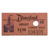Image 1 : Disneyland Unused $1 Booth Admission Ticket