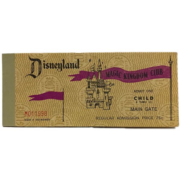 Disneyland 1970 Unused Ticket Book