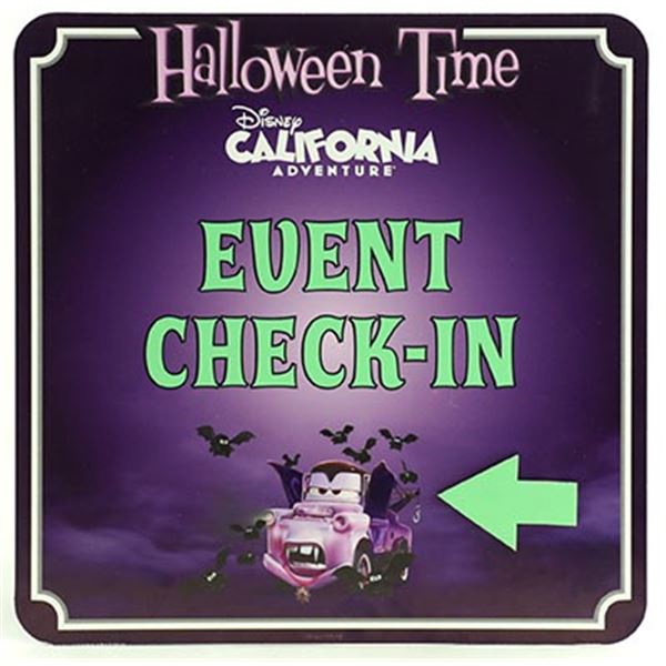 Disneyland Mater Halloween Time Park Sign II