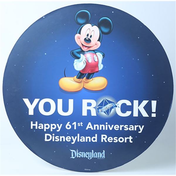 Disneyland 61st Anniversary Mickey Mouse Park Sign