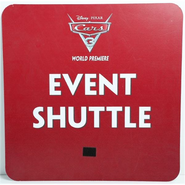 Disney Pixar Cars 3 World Premiere Sign