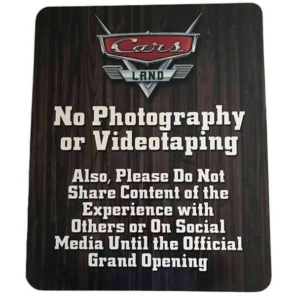 Disney DCA Cars Land Pre-Opening Park Sign
