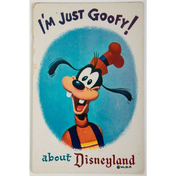 Disneyland Art Corner I'm Just Goofy Postcard
