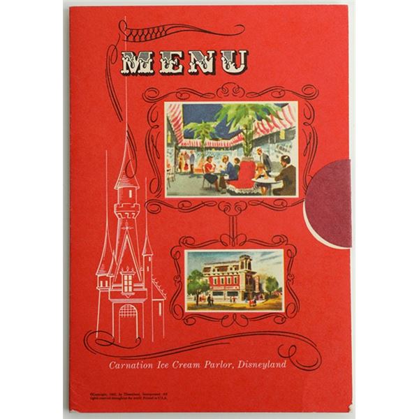 Disneyland Carnation Menu Postcard