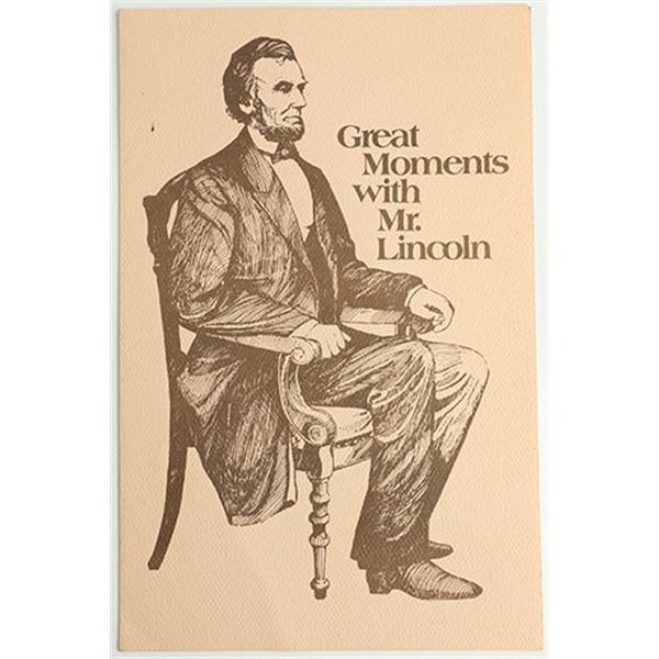 Great Moments with Mr. Lincoln Pamphlet