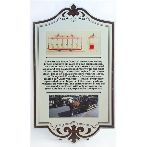 Disneyland Main Street Horse-Drawn Streetcars Sign