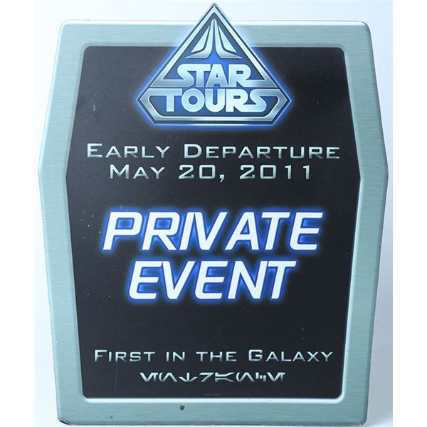 Disneyland Star Tours Private Event Sign