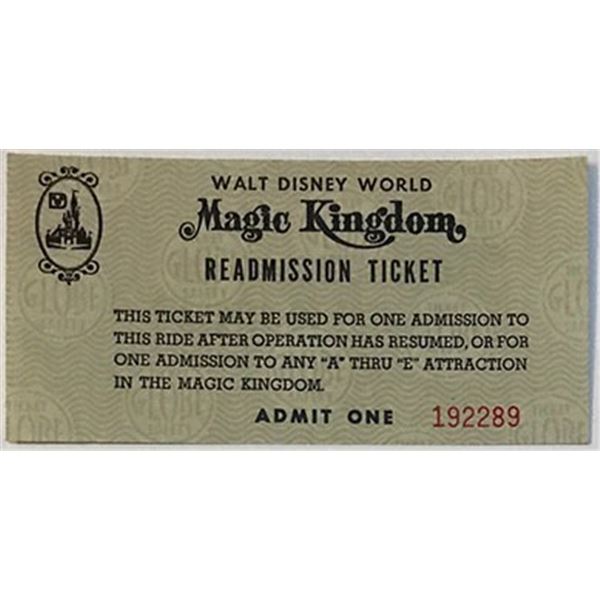 Walt Disney World Readmission Ticket