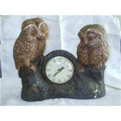 Electric Owl Chalk Ware Clock #1744033