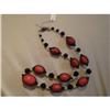 Vendome Necklace Black Coral color Crystal #1744284