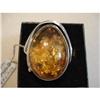 Vintage Sterling Baltic Amber Ring #1744287