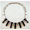 Image 1 : DECO Stunning TAXCO Sterling BLK Onyx NECKLACE #1744535