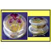 Image 1 : FRENCH 19C HANDPAINTED GLASS TRINKET BOX IRIS #1744607