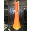 Image 1 : XTRA-TALL SLAG GLASS VASE 21.5" BURNT ORANGE #1753277