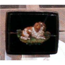 PETRA Dura DOG Pin MOSAIC King Charles ANTIQUE #1753655