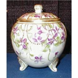 NIPPON Biscuit JAR Violets Moriage -ANTIQUE- #1753661