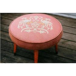Vintage Neddlepoint Footstool #1753679