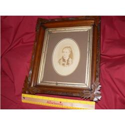 Beautiful Vintage Walnut Framed Female Child  #1753690