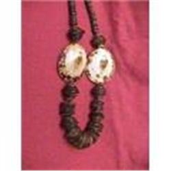 Unusual Wooden beads and Shells necklace #1753702