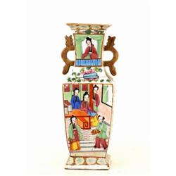 19C Chinese Famille Rose Medallion Sq Figurine #1753907