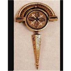 1870 14KT gold taille d epergne hinged Bracelet#1753960