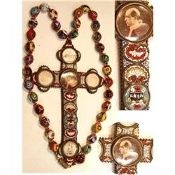 Rosary MICROMOSAIC 4 ¾? Photo CROSS #1753961