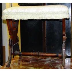 1870s Victorian Walnut wood Organ piano bench #1753992