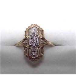 Estate 1940's diamond yellow white gold ring #1753994