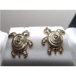 Estate Turtle 14kt yellow gold Earrings post #1754000
