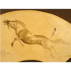 Horse in Full Gallop Fan Painting by Nangaku #1754056