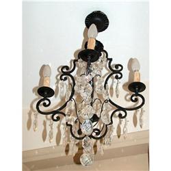 Antique Wrought iron 4 lights chandelier #1765285