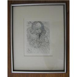 Dali Orig.Sig.Etching"CERVANTES" W/COA #1776241