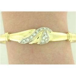 Estate 0.75tcw  Diamonds 14k Yellow Gold Bangle#1776271