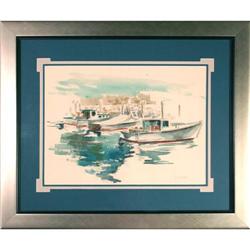 Boats Docked by R. W. MacIsaac - watercolor #1788335