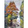 Image 1 : "Oaklet. A pond" oil in impressionism style. #1788462