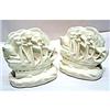 Image 1 : Rookwood 1927 Ivory Matt Ship Bookends #1788656