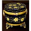 Image 1 : Antique Cobalt Blue Glass  & Gold Enamel Box #1789201
