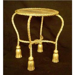 Antique Italian Gilded Iron Tassel Stool #1789217