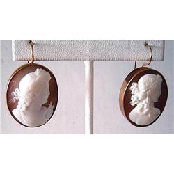 Pair of Antique Shell Cameo Earrings #1789220