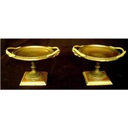 Pair of Antique Bronze Neo-Classic Dishes #1789231