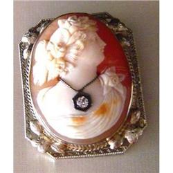 Antique Cameo & Diamond Pin/Pendant #1789234
