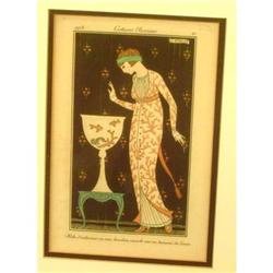 Pair of French Framed Fashion Illustrations #1789235