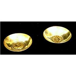 Pair of Sterling Dishes With Bronze Medallions #1789257