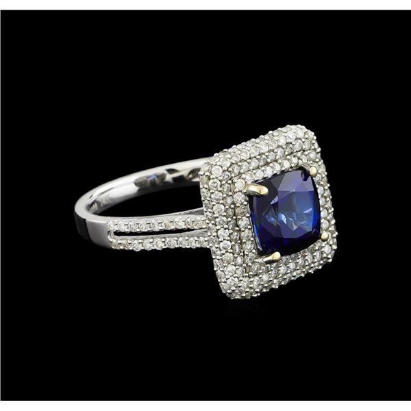 14KT White Gold 2.90 ctw Sapphire and Diamond Ring