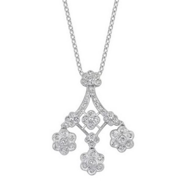 18k White Gold 1.40 ctw Diamond Pendant, (SI1 /H-I)