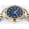 Image 4 : Rolex Mens 2 Tone Blue Vignette Diamond & Sapphire Datejust Wristwatch