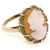 Image 7 : Vintage 14k Yellow Gold Oval Carved Shell Cameo Ring w/ Brushed Finish Frame
